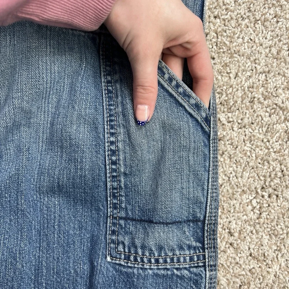 VTG Old Navy Worker's Carpenter Baggy Relaxed Straight Jeans Mens 36x32 Blue Y2K